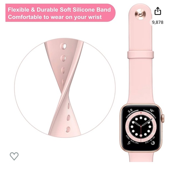 NWT 2 Pack Sport Band Apple Watch (Pink Sand/White, 49mm 45mm 44mm 42mm) - Picture 4 of 6